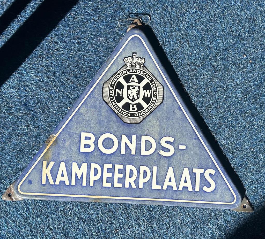 Vintage ANWB Bonds-Kampeerplaats Emaille Bord, Ophalen of Verzenden