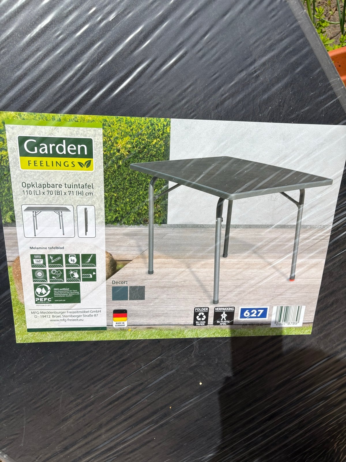 Garden Feelings Opklapbare Tuintafel, Ophalen, Nieuw, Rechthoekig, Metaal