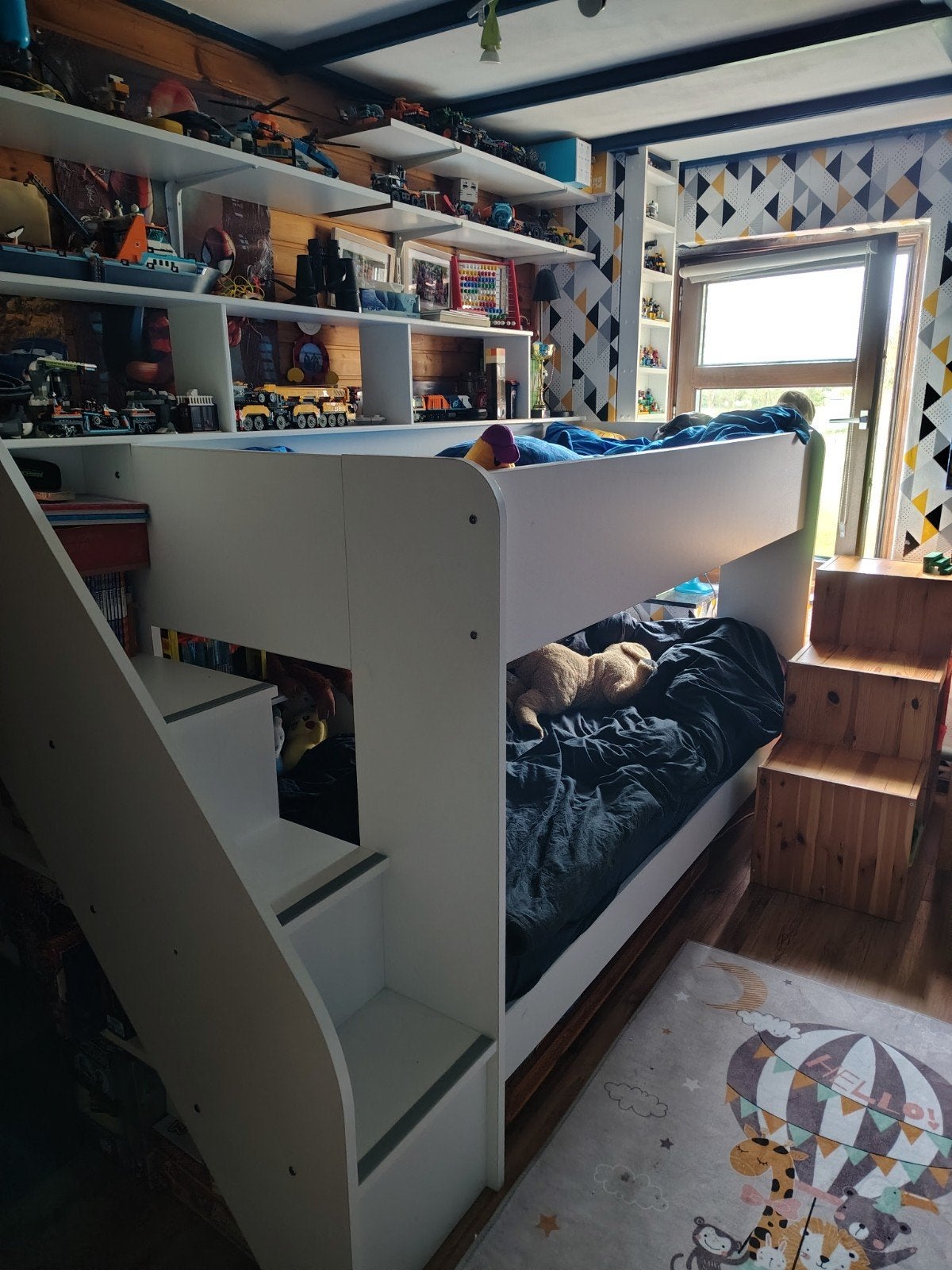 Stapelbed Sam - Wit - 90x200 cm, Ophalen, 90 cm, Tweepersoons, Zo goed als nieuw