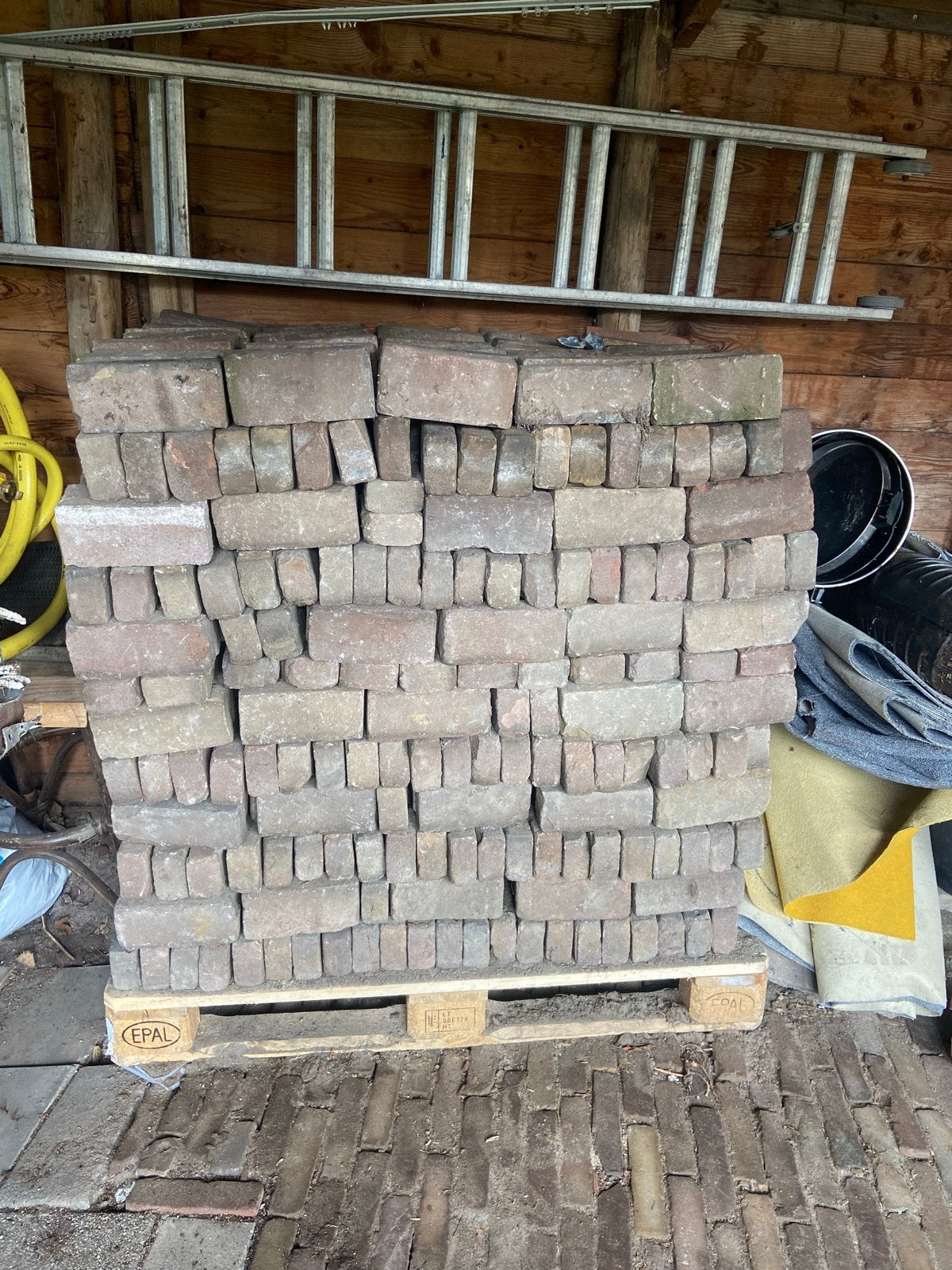 €525- Origineel gebakken waaltjes - 18m², Tuin en Terras, Tegels en Klinkers, Ophalen, Gebruikt, Keramiek, Klinkers