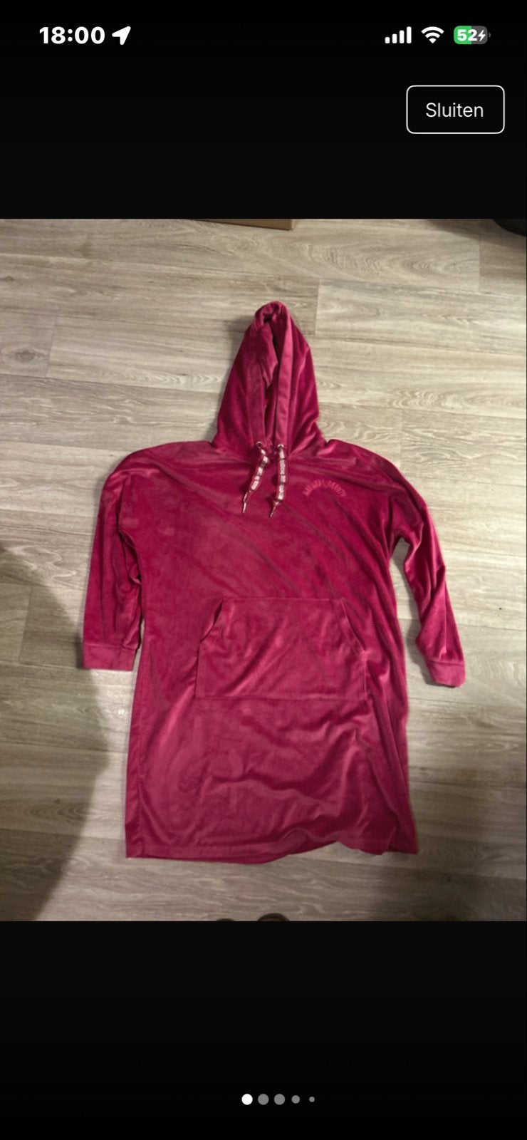 Comfortabele roze hoodie jurk - Maat L, Ophalen of Verzenden, Gedragen, Maat 42/44 (L), Roze