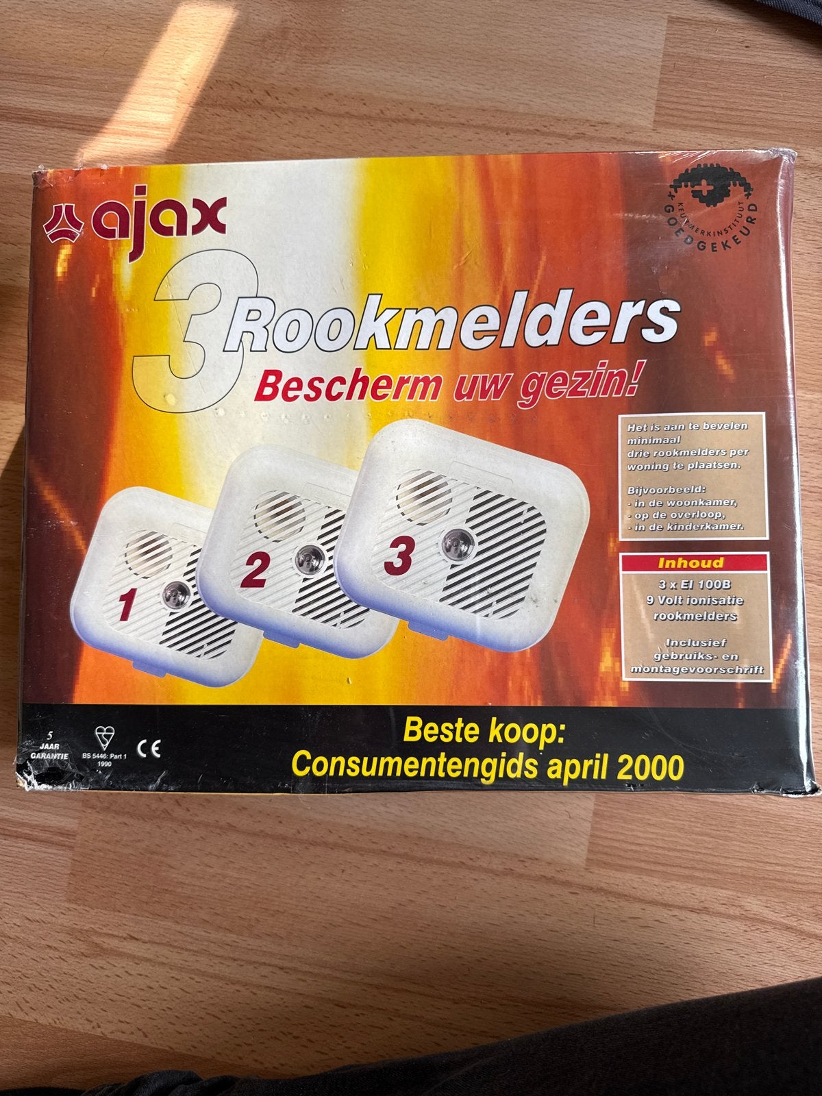 Ajax 3 Rookmelders - Bescherm uw gezin!, Ophalen of Verzenden, Nieuw, Detector, Sensor of Melder, Rook