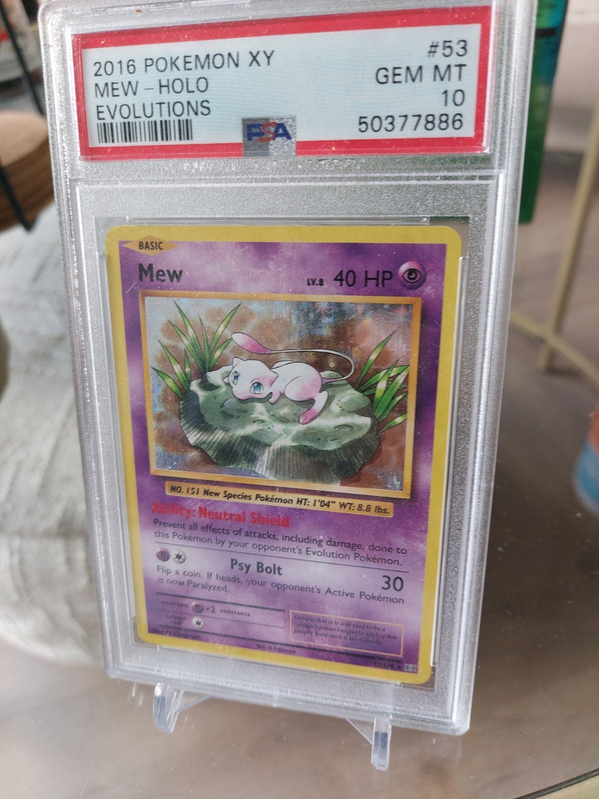 Mew Holo Evolutions PSA 10 Gem Mint Pokémon Kaart, Ophalen of Verzenden