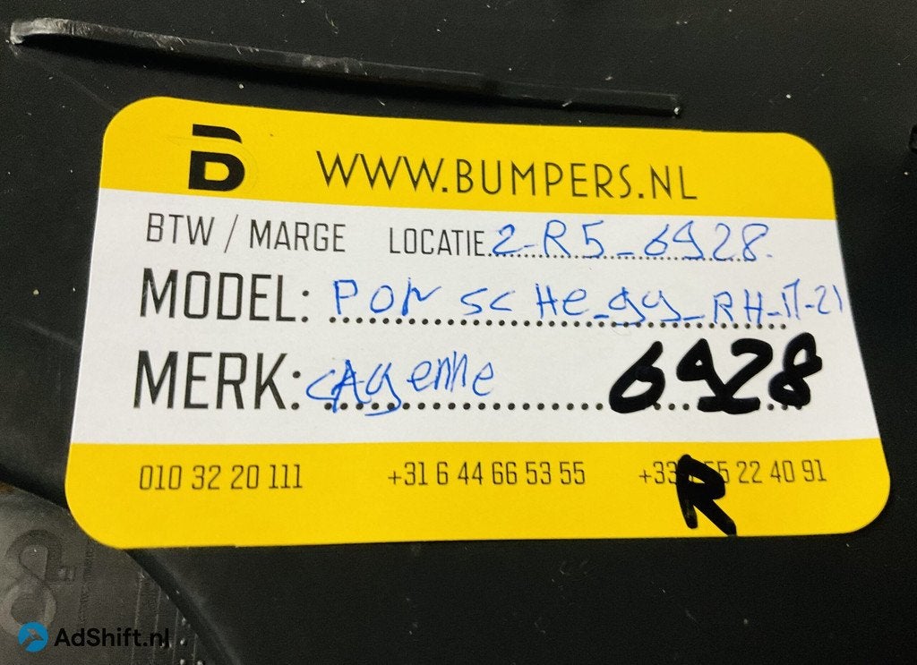 Bumper Rooster Porsche Cayenne GY RH 2017-2021 2-R5-6928R, Bumper
