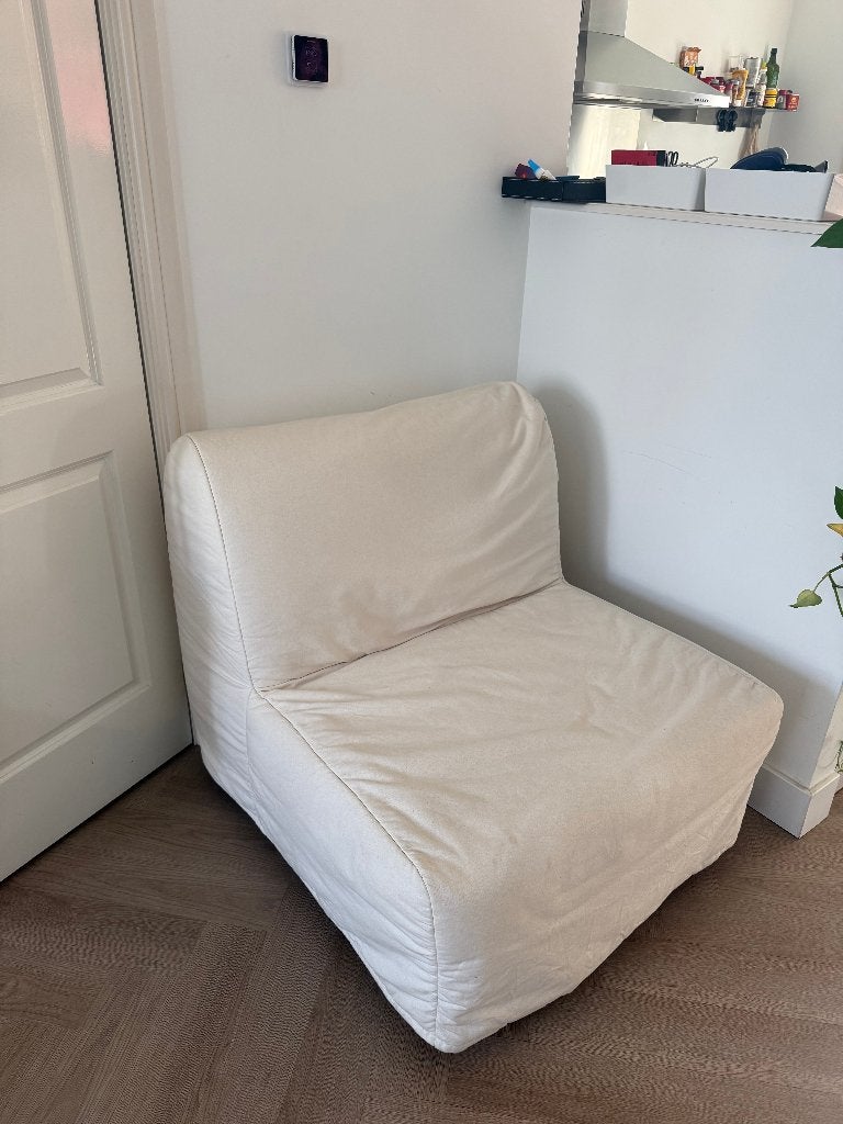 IKEA LYCKSELE LÖVÅS slaapfauteuil / stoelbed 80x188, Ophalen, Gebruikt, Eenpersoons, 190 cm of minder