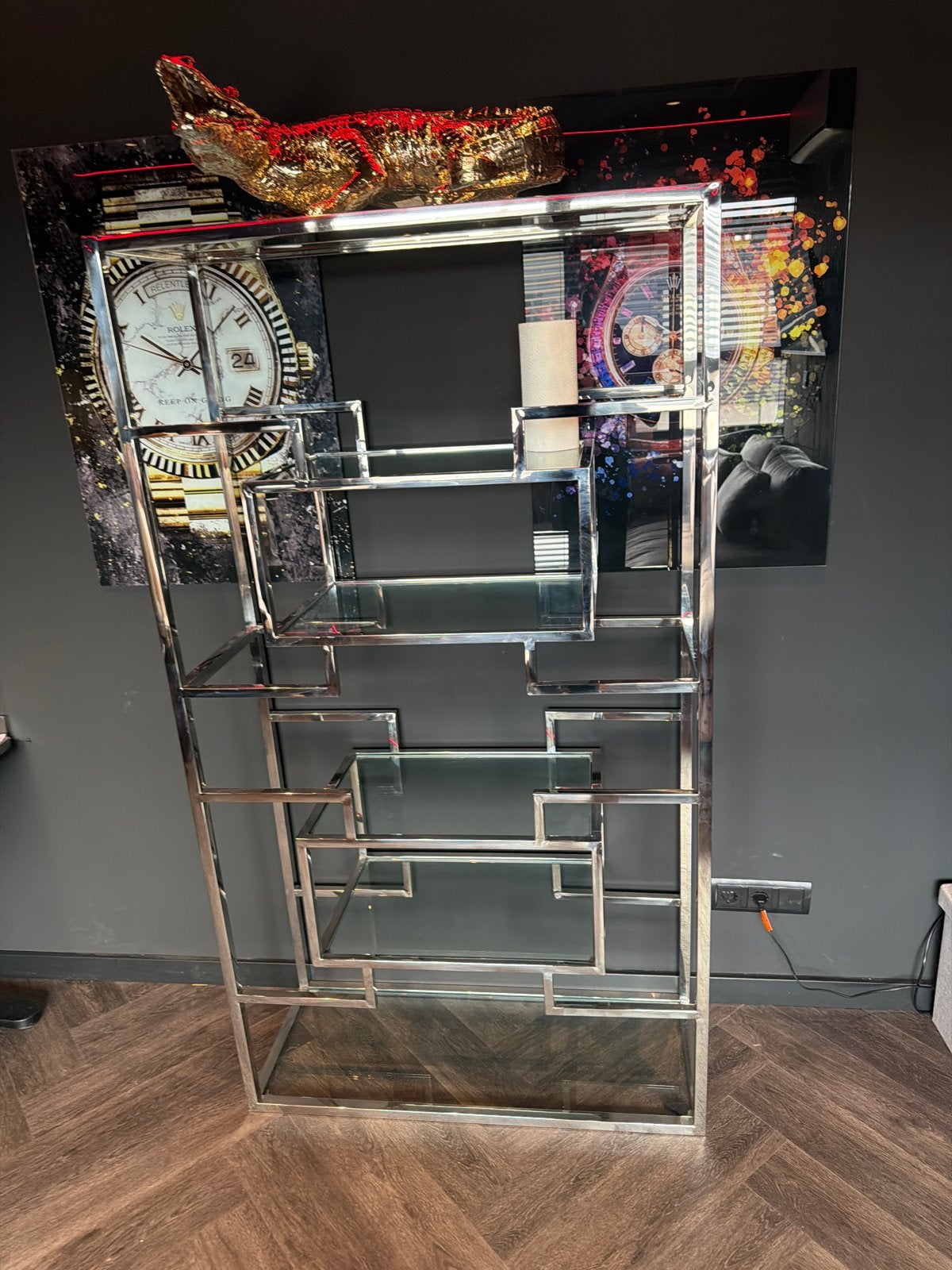Maatwerk Glazen Kast - Luxe Design Vitrinekast, Ophalen, Met plank(en), Gebruikt, 50 tot 100 cm