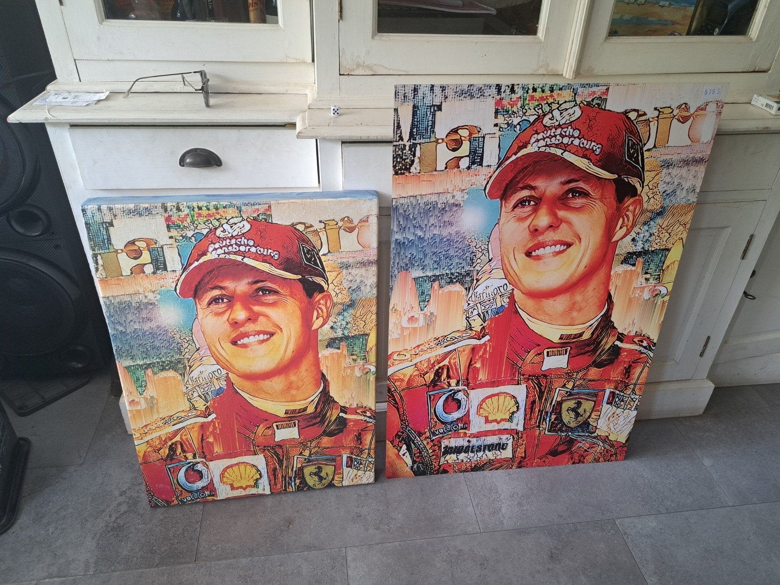 Michael Schumacher GlitchART - David Vijsma, Antiek en Kunst, Ophalen, Figuren, Ophangklaar, Gemengde techniek