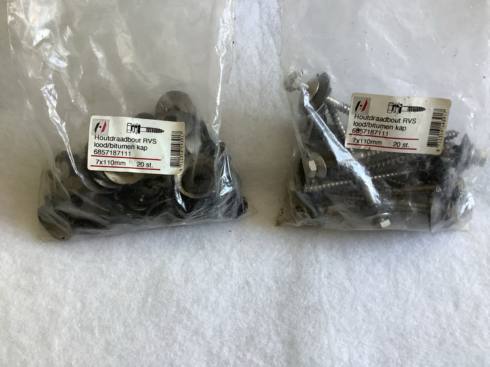 Houtdraadbout RVS lood/bitumen kap, 100 tot 250 mm, Schroeven, Nieuw, Ophalen of Verzenden