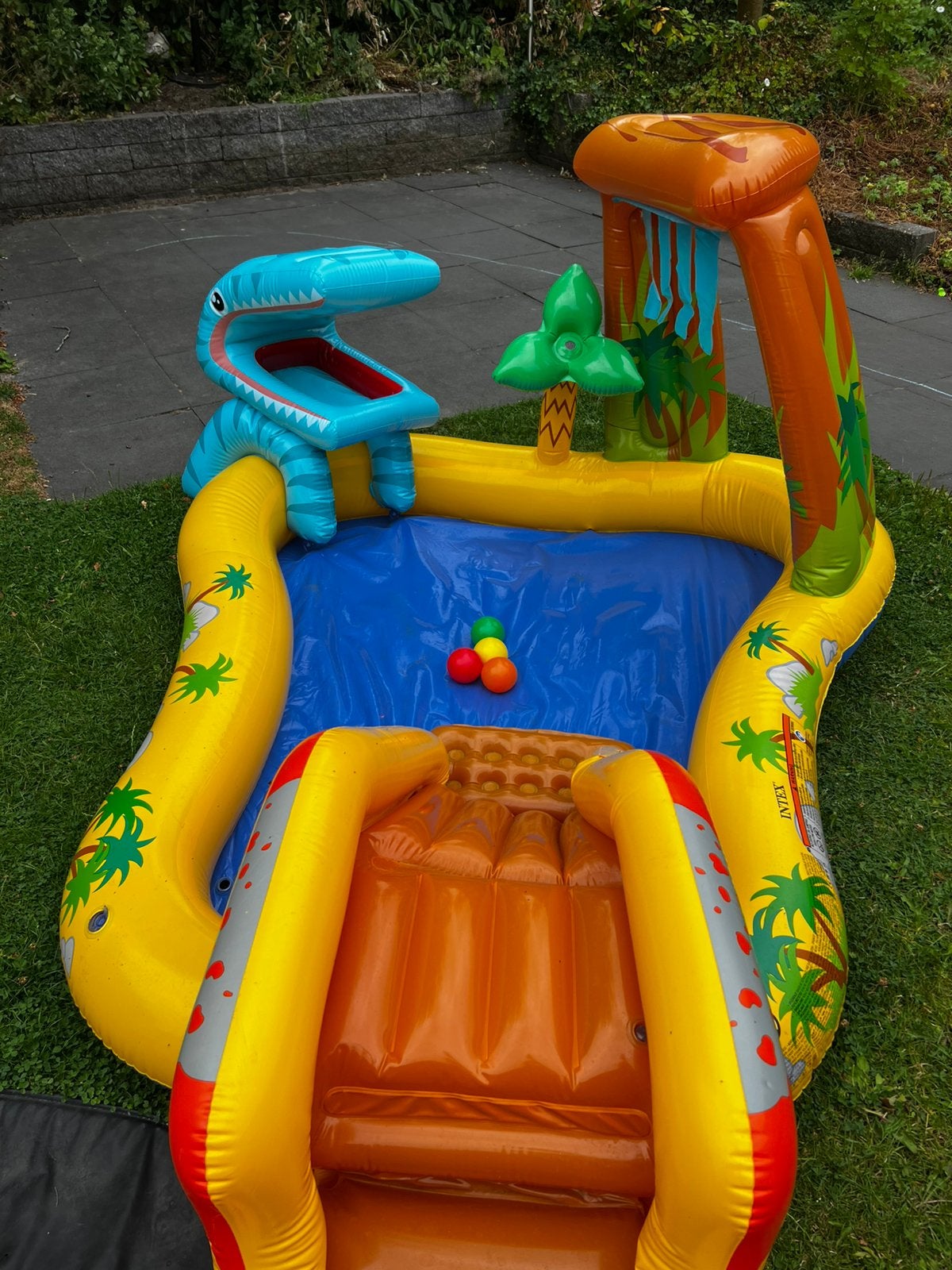 Intex Dinosaur Opblaaszwembad met glijbaan, Ophalen, Zo goed als nieuw