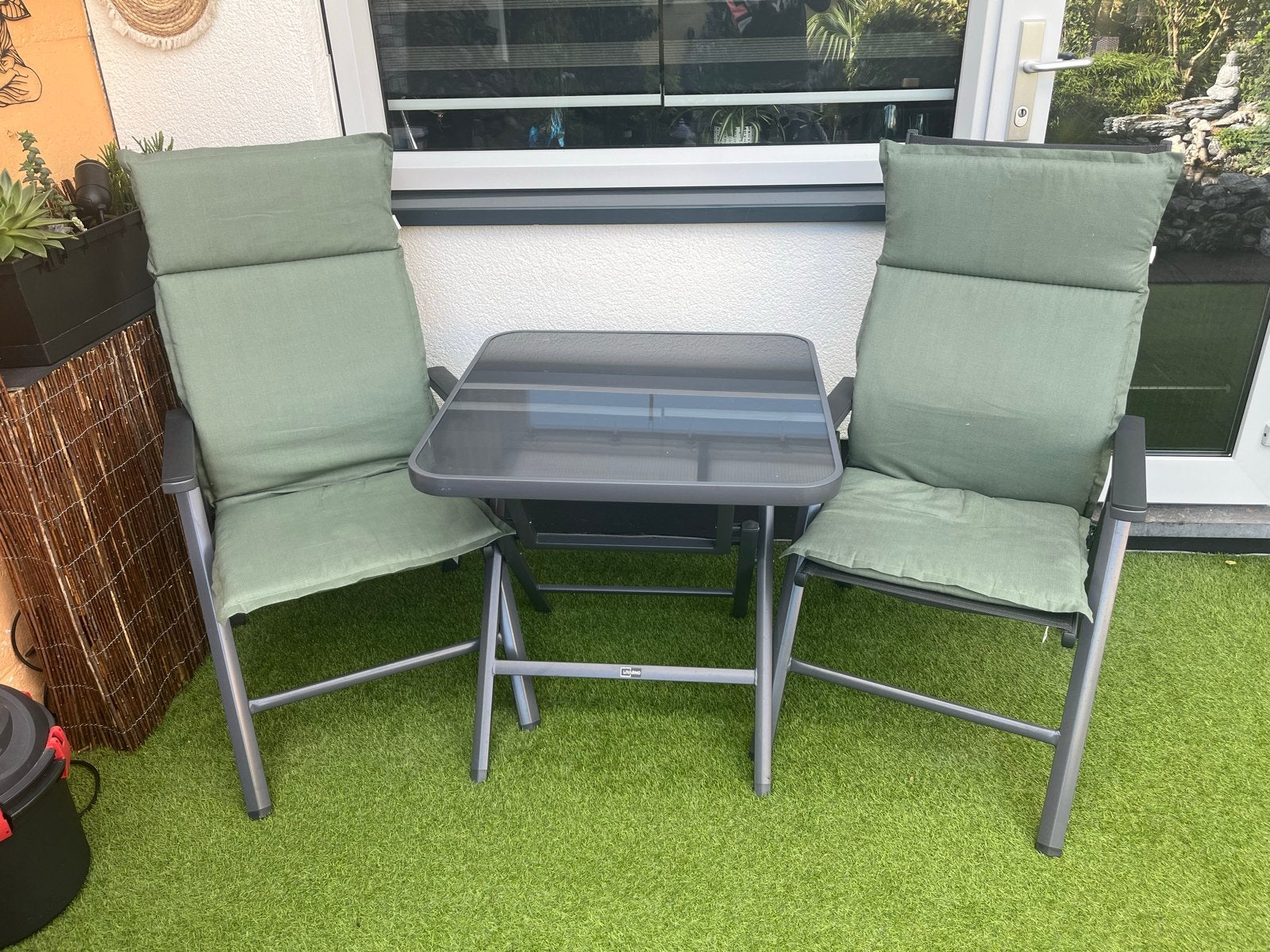 Livarno Tuinset Houston 3-delig - Zo goed als nieuw, Tuin en Terras, Bijzettafel, Aluminium, Zo goed als nieuw, Tuinset