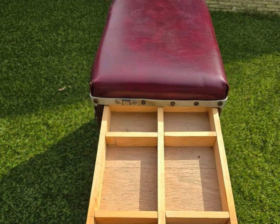 Vintage viskist / zitkist met kussen, Ophalen, Gebruikt, Koffer of Tas