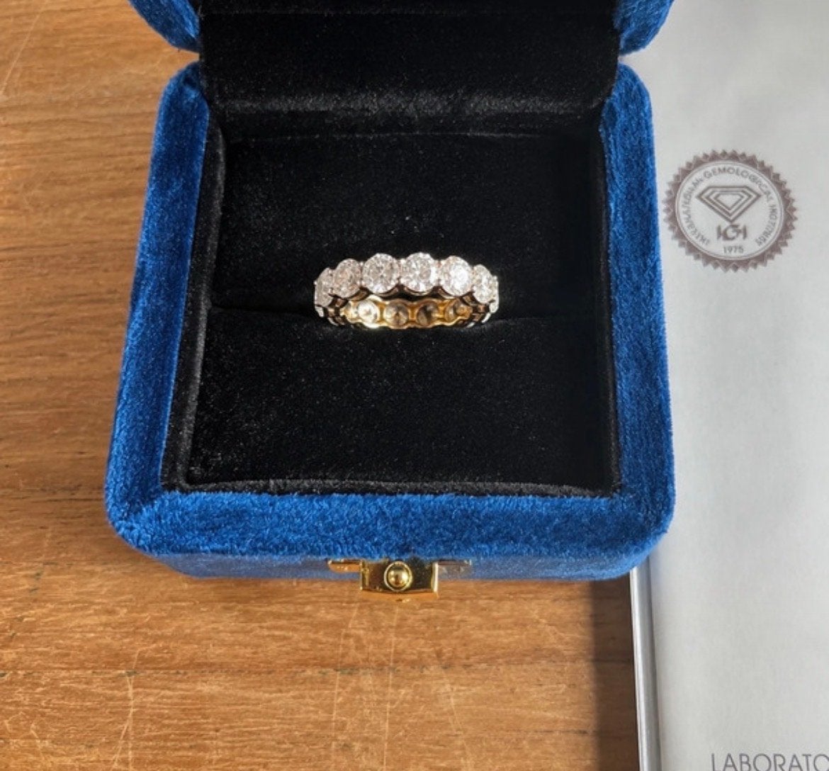 18K Geelgouden Ring 7.04 ct Lab Grown incl. IGI, Nieuw, Ophalen of Verzenden, 17 tot 18, Met edelsteen
