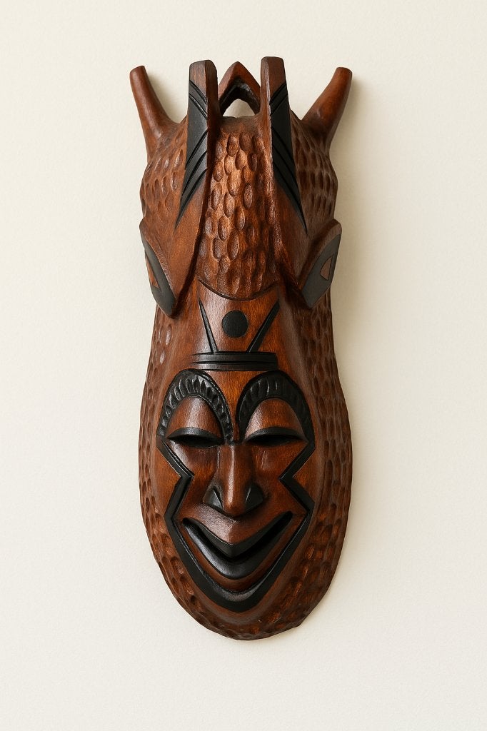 Afrikaans houten masker tribal kunst, Antiek en Kunst, Kunst | Niet-Westerse kunst, Hout, Bruin, Handgemaakt, Ophalen of Verzenden