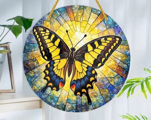 Raamhanger vlinder ( kleurrijk ), Verzenden, Meerkleurig, Nieuw, Kunststof