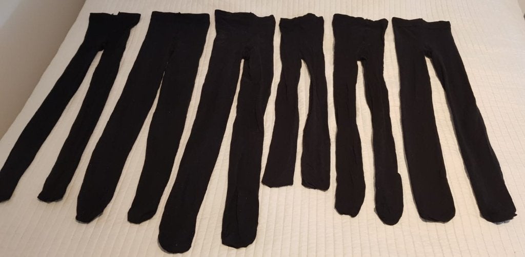 6 x maillots panty zwart maat s m dames pantys 20 30 40 den, Maat 36/38 (S), Verzenden, Zwart, Zo goed als nieuw