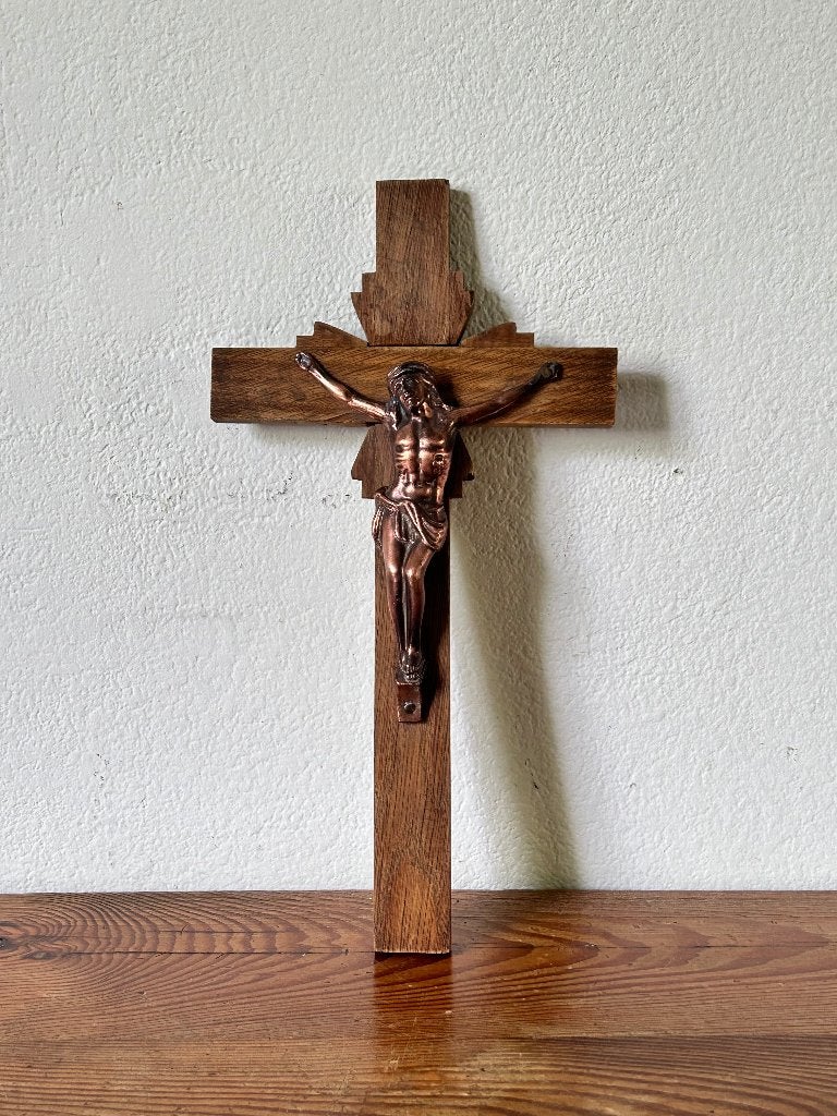 Crucifix Inri / kruisbeeld - wandversiering, Antiek en Kunst, Antiek | Religie, Ophalen of Verzenden