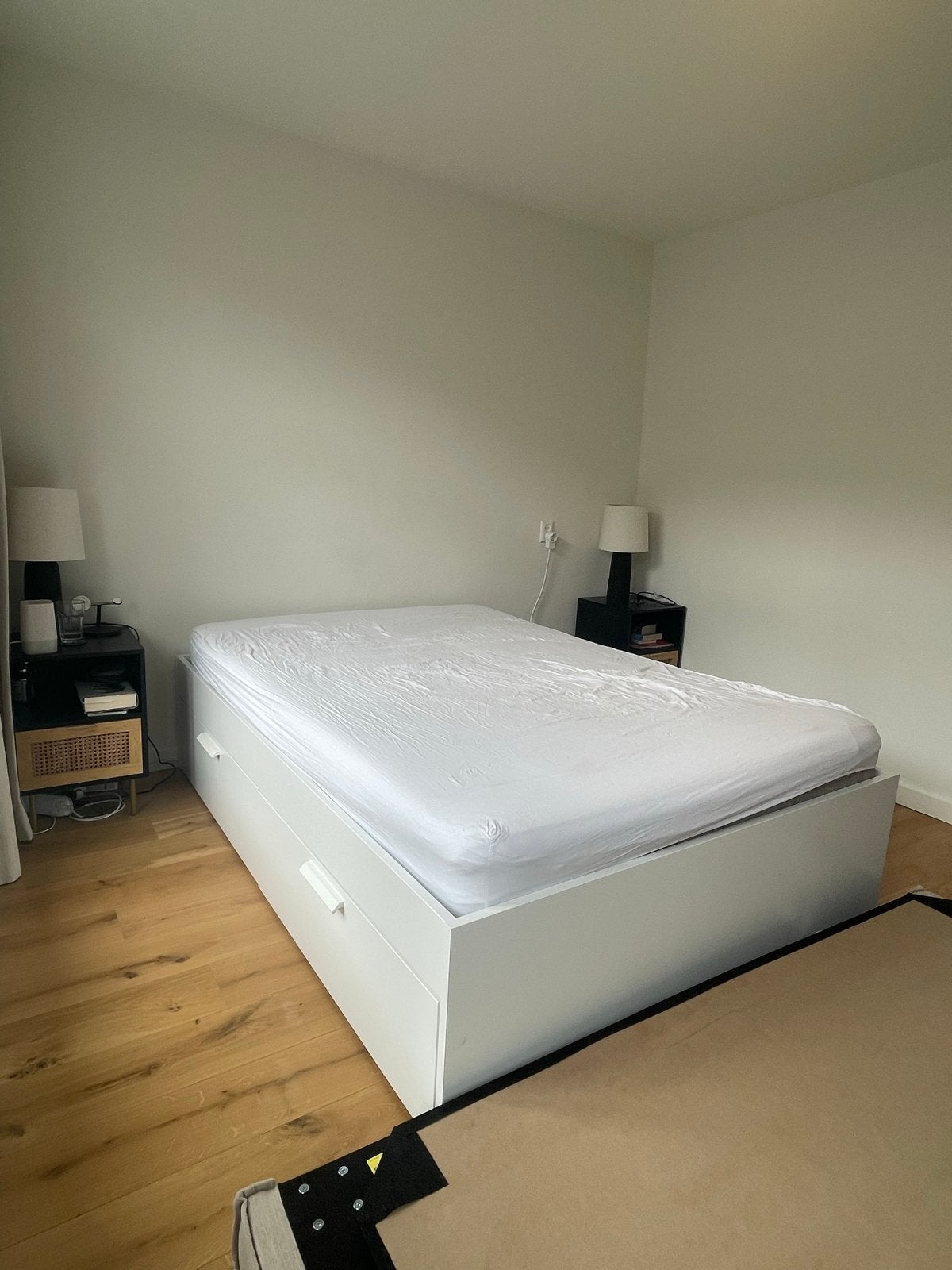 Ikea Brimnes bed 140x200 met lades, nog in goede staat, Huis en Inrichting, Slaapkamer | Bedden, Ophalen, Gebruikt, Wit, Tweepersoons