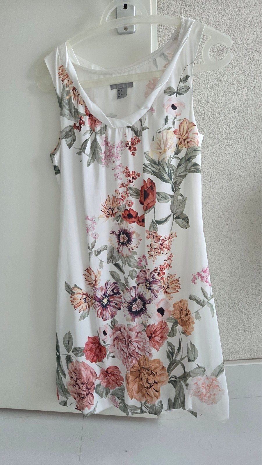 H&M Bloemenprint mini jurk Maat 34, Kleding | Dames, H&M, Wit, Ophalen of Verzenden, Zo goed als nieuw