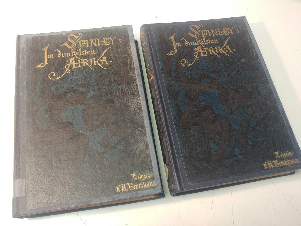 Stanley Im Dunkelsten Afrika (2 delen 1890) met 3 kaarten, Antiek en Kunst, Ophalen of Verzenden