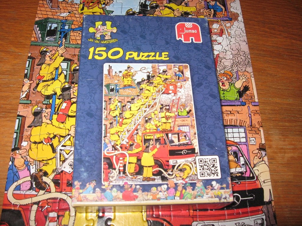 Jan van Haasteren BRANDJE BLUSSEN 150 stukjes, Ophalen of Verzenden, Minder dan 500 stukjes, Gebruikt, Legpuzzel