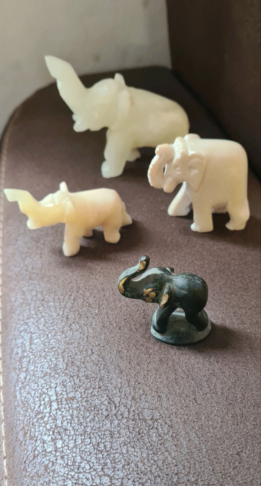Olifanten set (oa van steen), Ophalen of Verzenden, Zo goed als nieuw, Wild dier, Beeldje of Figuurtje