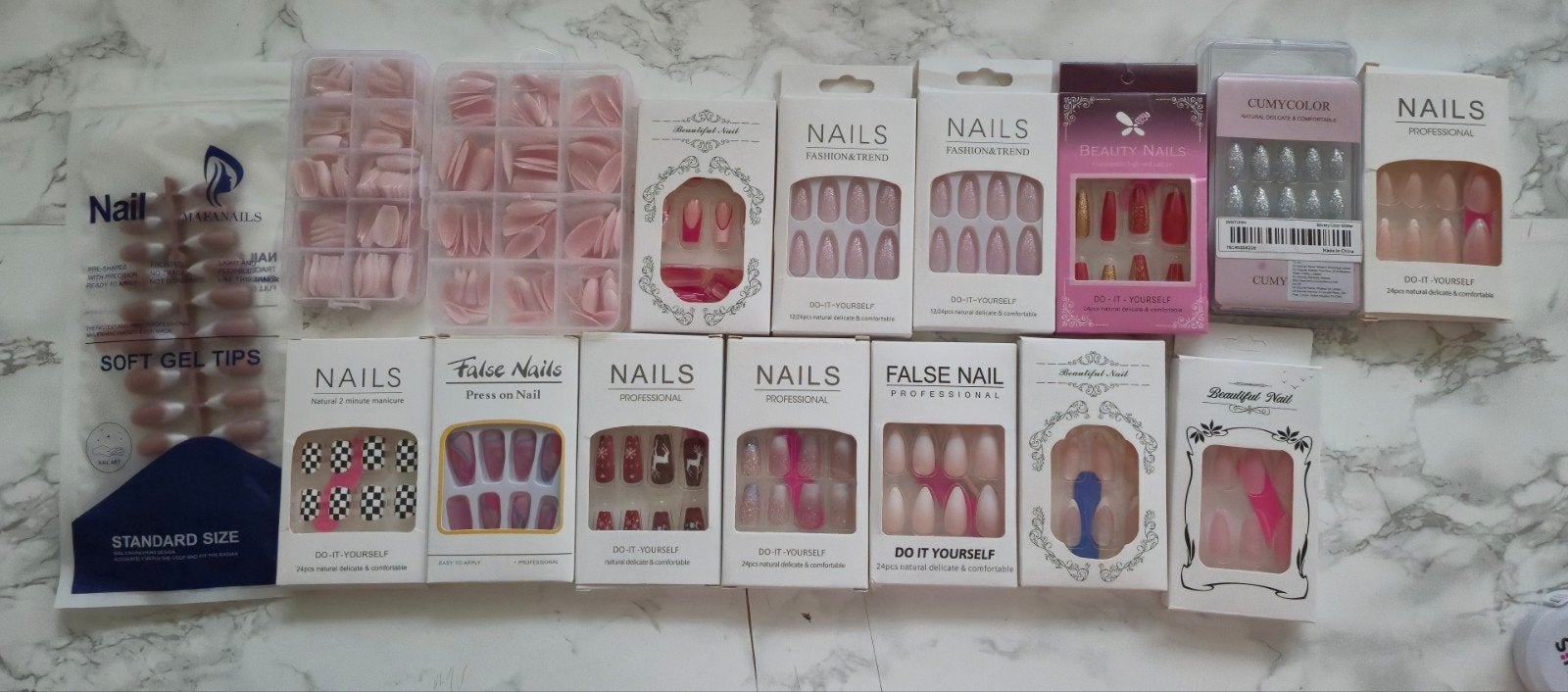 nepnagels 16 doosjes! nieuw!!, Ophalen of Verzenden, Nieuw, Overige kleuren, Handen en Nagels