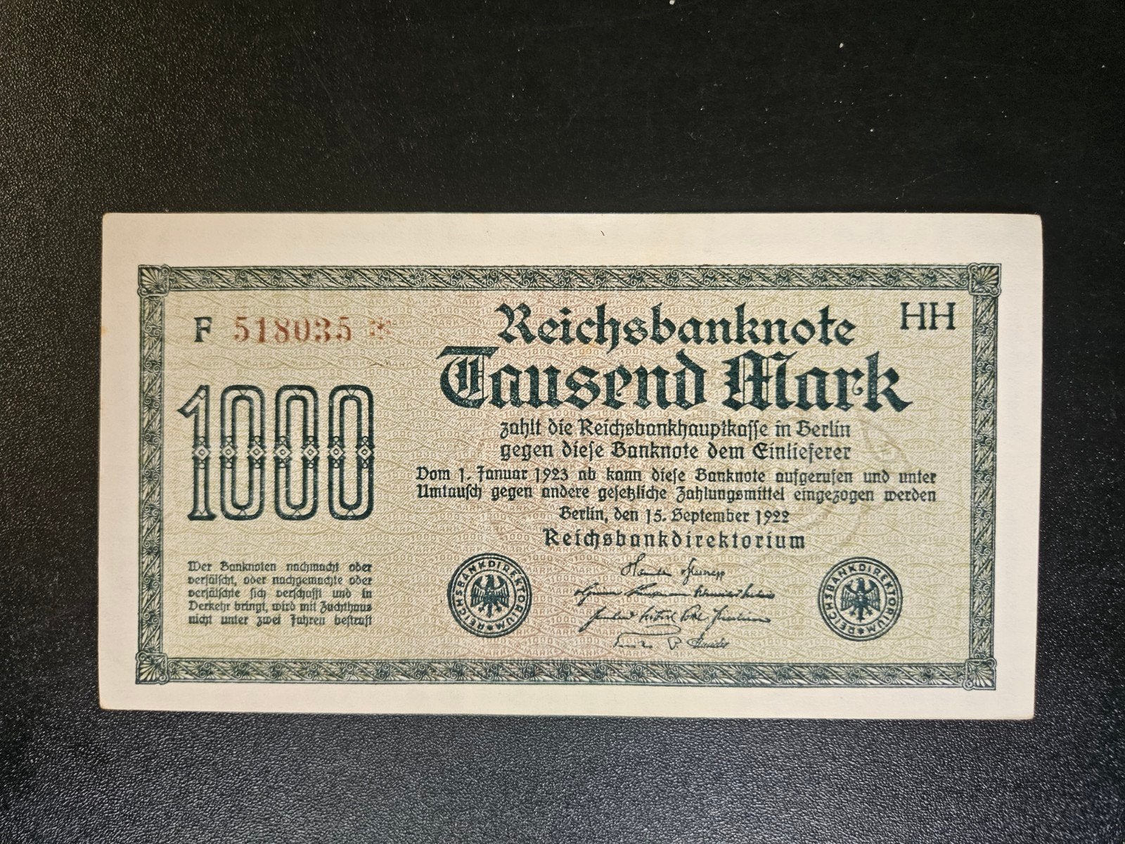 Duitsland pick 76c 1922 zf, Postzegels en Munten, Ophalen of Verzenden, Duitsland, Los biljet