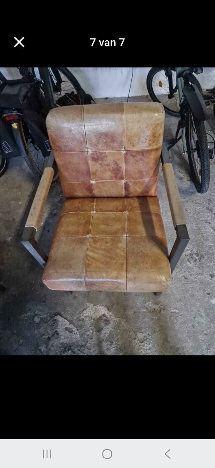 Stoelen en bank buffelleer, Ophalen, Gebruikt