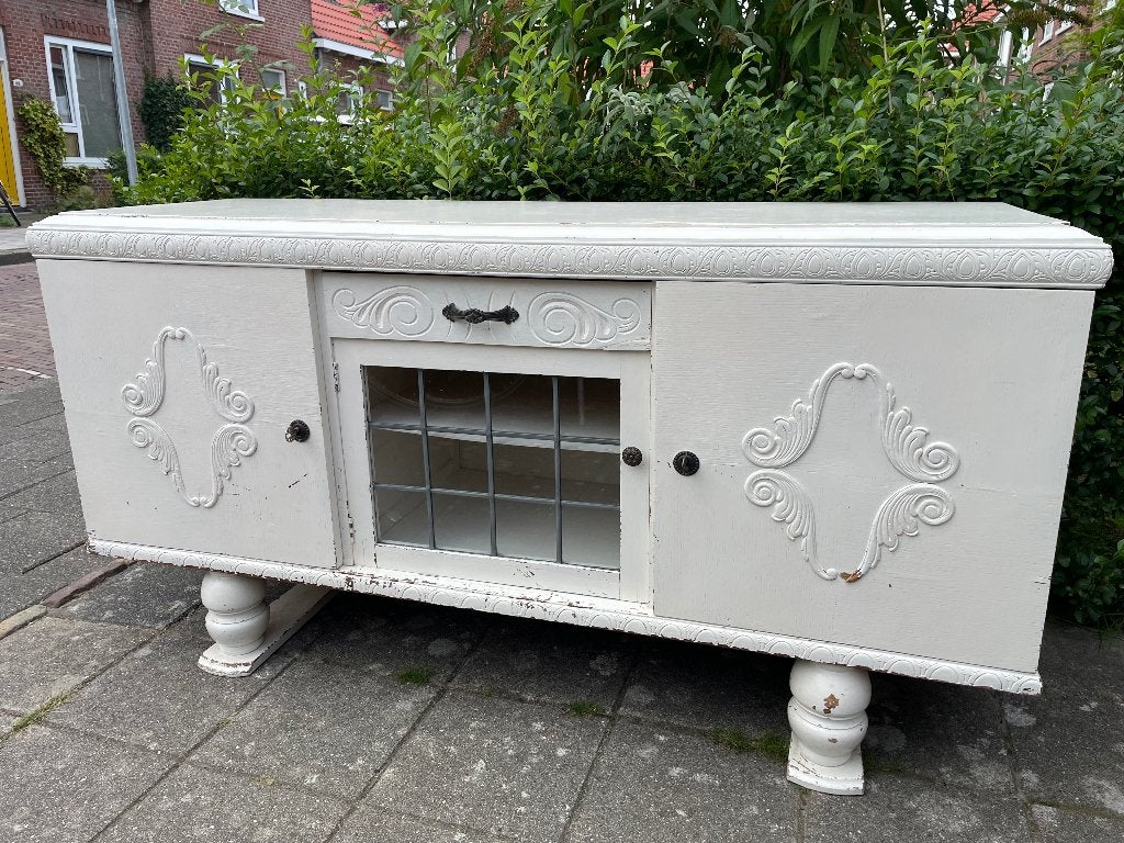 Houten kastje, Huis en Inrichting, Ophalen, Gebruikt, 50 tot 100 cm, Glas