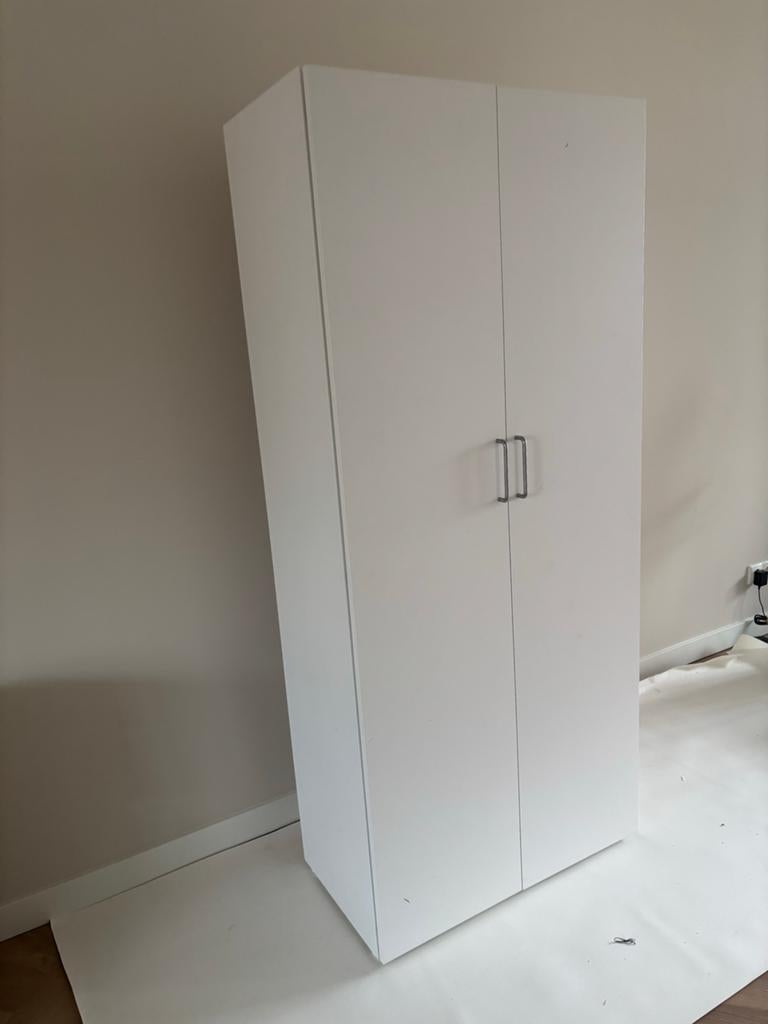 Witte kast met planken, Huis en Inrichting, Ophalen, Overige materialen, Gebruikt, 200 cm of meer