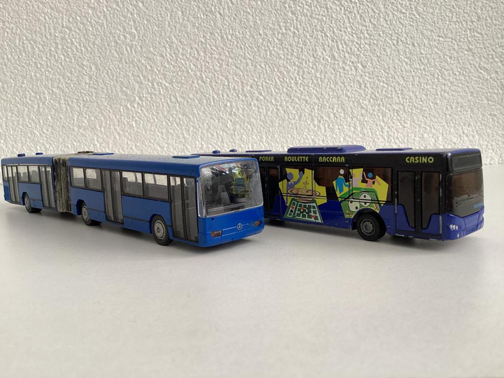 2 stuks: Mercedes O345 G + Neoplan  1:87 Rietze/Siku, Ophalen of Verzenden, Gebruikt, Bus of Vrachtwagen, Rietze