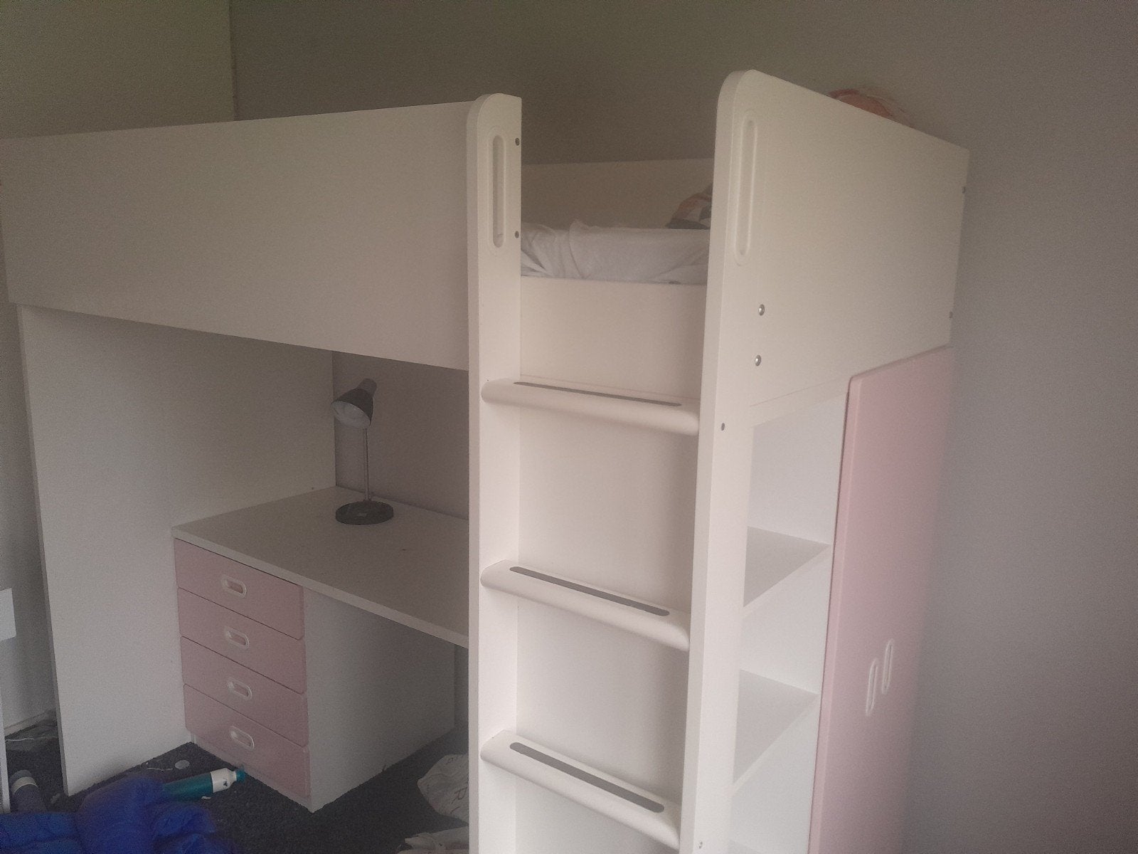 IKEA Småstad Hoogslaper met Bureau en Kast, Huis en Inrichting, Ophalen, Eenpersoons, 90 cm, Hoogslaper