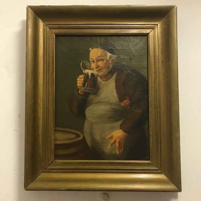 Schilderij 'drinkenboer', Antiek en Kunst, Kunst | Schilderijen | Klassiek, Ophalen, Klassiek, Olieverf, Portret of Personen