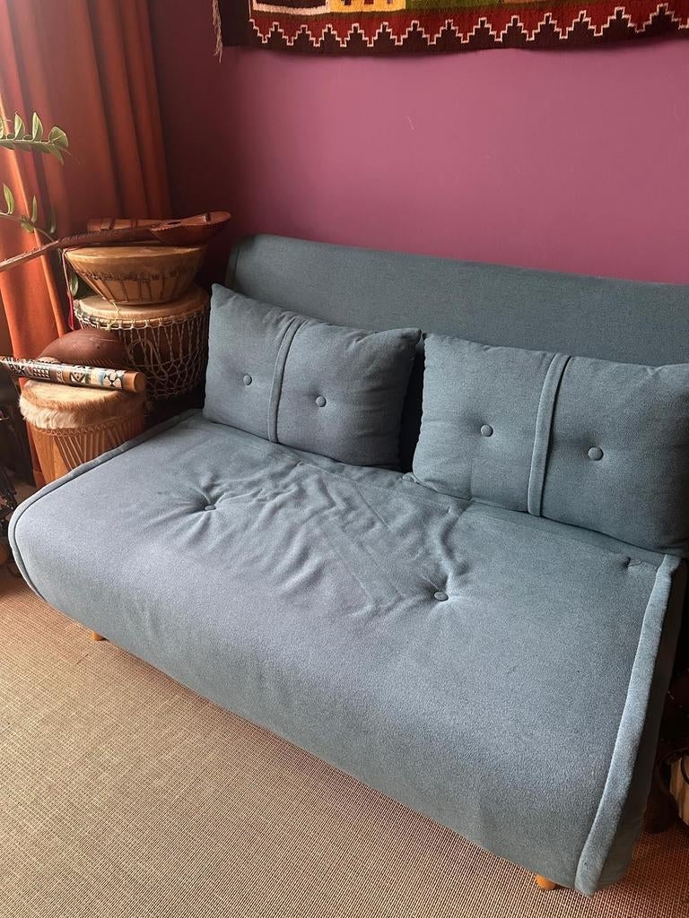 Comfortabele slaapbank - Ideaal voor kleine ruimtes, Ophalen, Gebruikt, Eenpersoons, Blauw