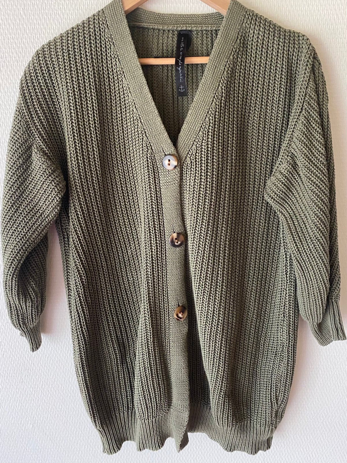 Als nieuw vest Je M’appelle. Maat L/XL. Kaki, groen, Kleding | Dames, Ophalen of Verzenden, Zo goed als nieuw, Maat 42/44 (L)