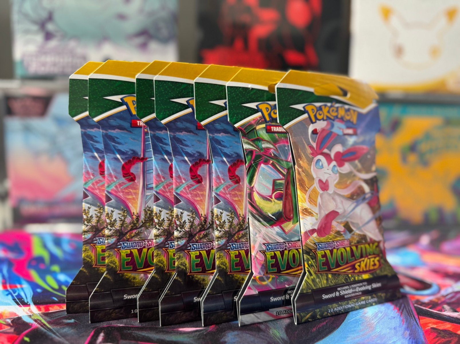 7x Evolving Skies Sleeved Booster Packs, Ophalen of Verzenden, Nieuw, Booster