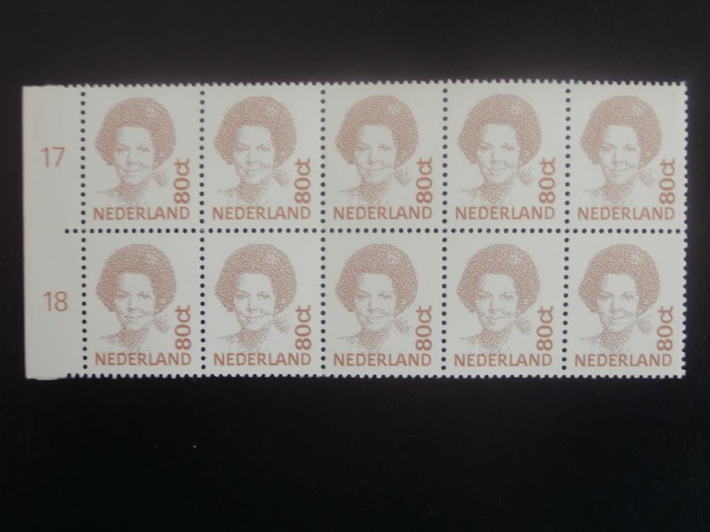 NL 1991; veldeel (10) BEATRIXZEGELS LEES, Verzenden, Na 1940, Postfris