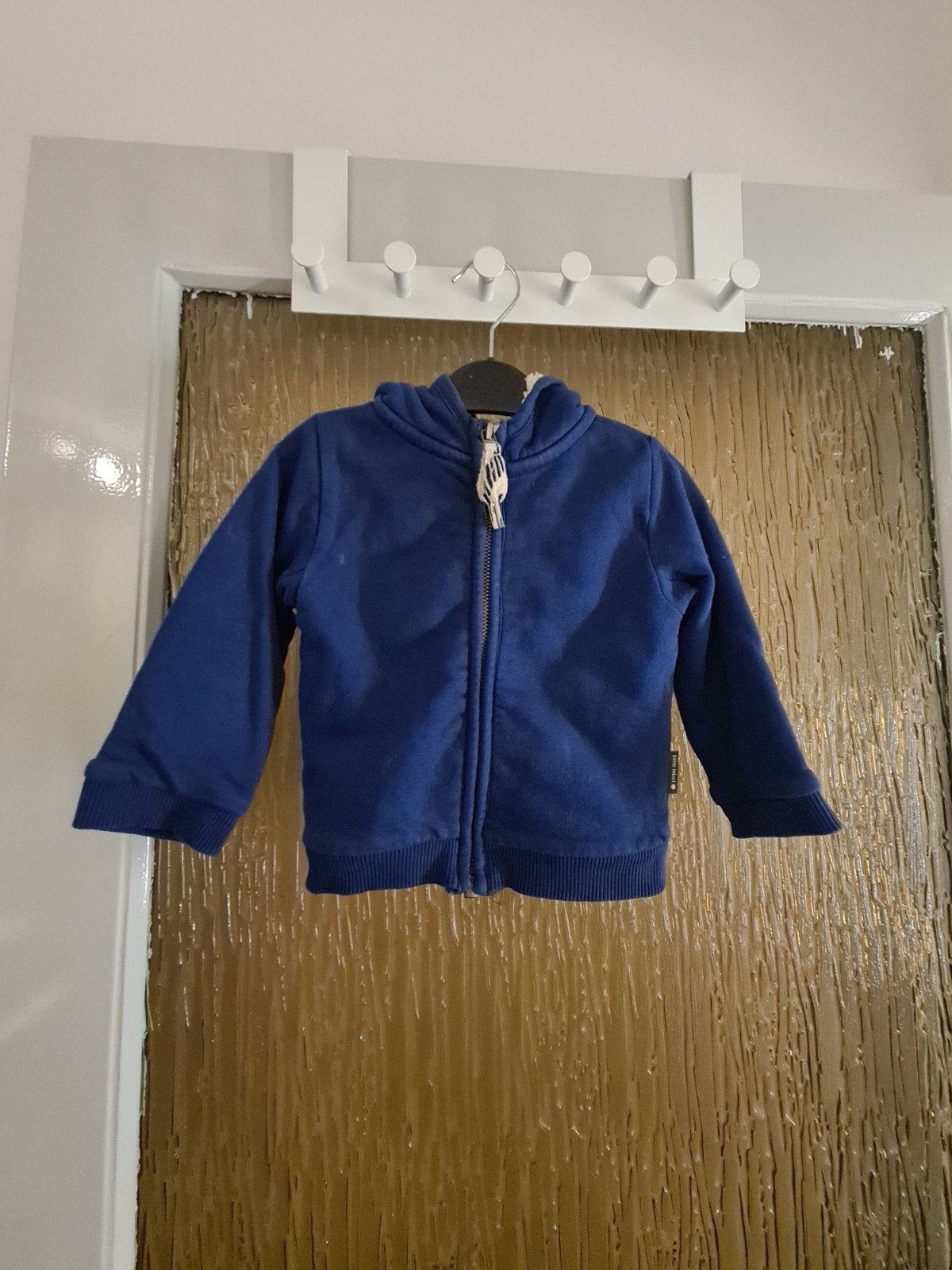 Warme baby vestje blauwe hoodie met teddy voering maat 80, Ophalen of Verzenden, Zo goed als nieuw, Little Label, Jongetje
