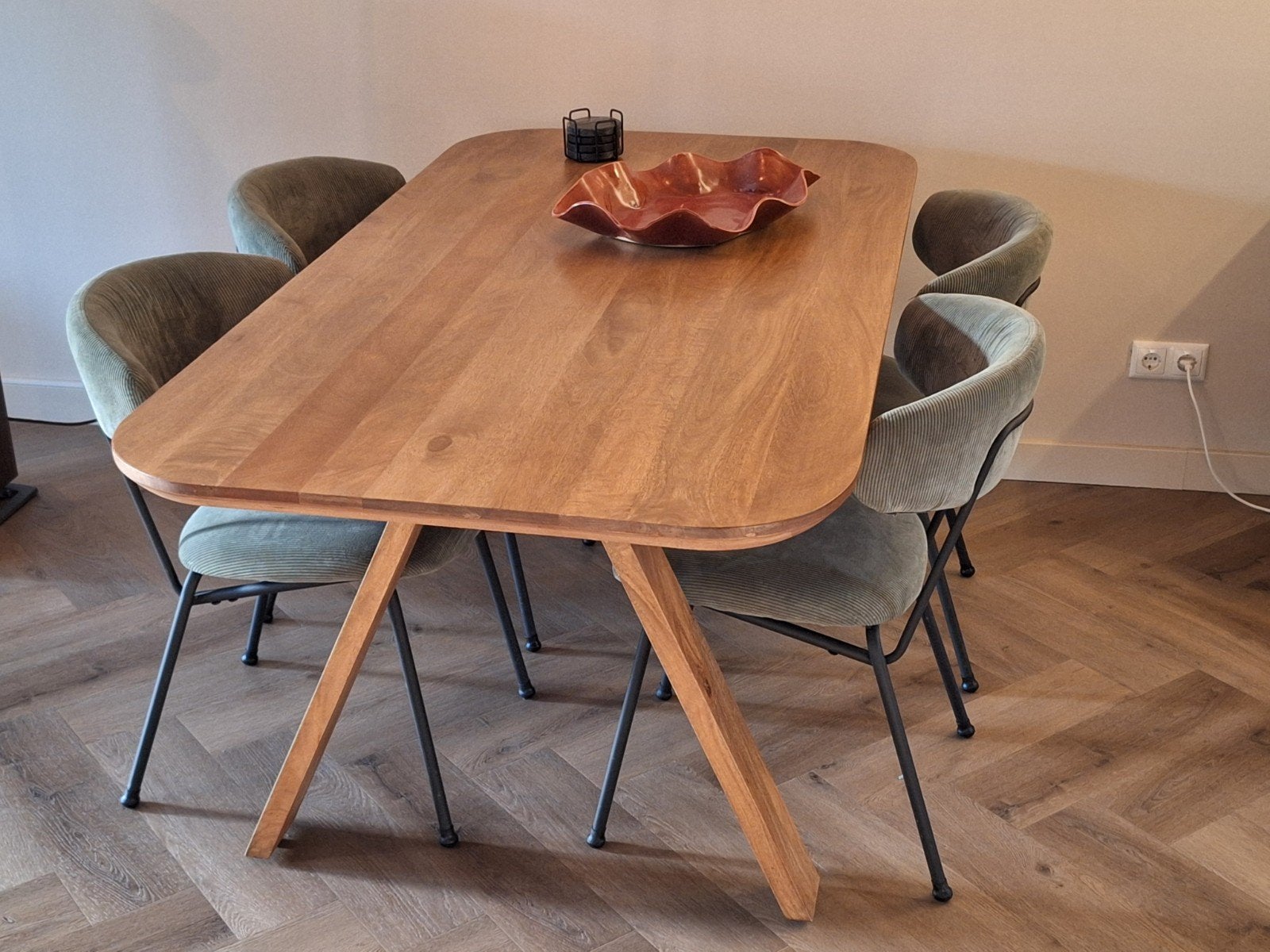 Eettafelblad Mangohout (Mandy Leen Bakker) 180 x 94 cm, Ophalen, Nieuw, 50 tot 100 cm, Modern Scandinavisch