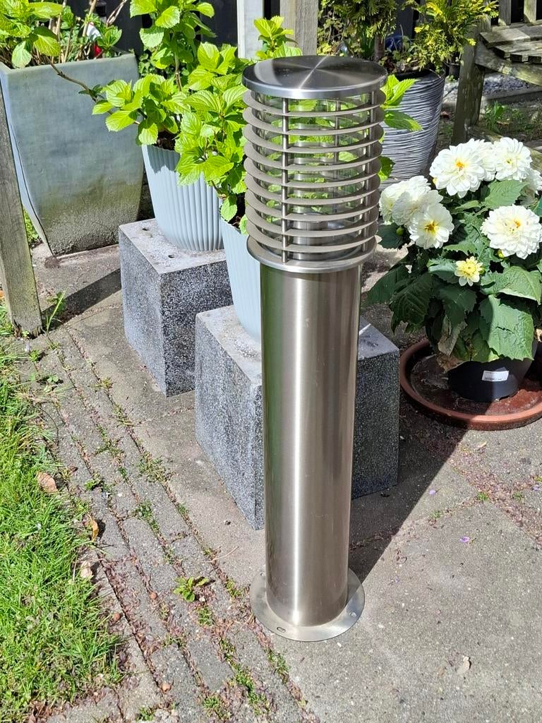 RVS Tuinpaallamp - Bollard Verlichting 80cm Hoog, Tuin en Terras, Buitenverlichting, Minder dan 50 watt, Staande lamp, Nieuw, Ophalen of Verzenden