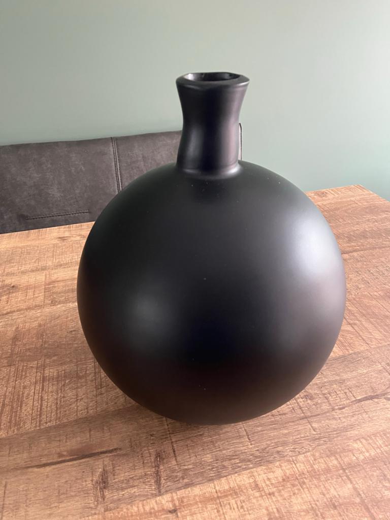 Zwarte Vaas, Huis en Inrichting, Woonaccessoires | Vazen, Ophalen, Zwart, Nieuw, Glas
