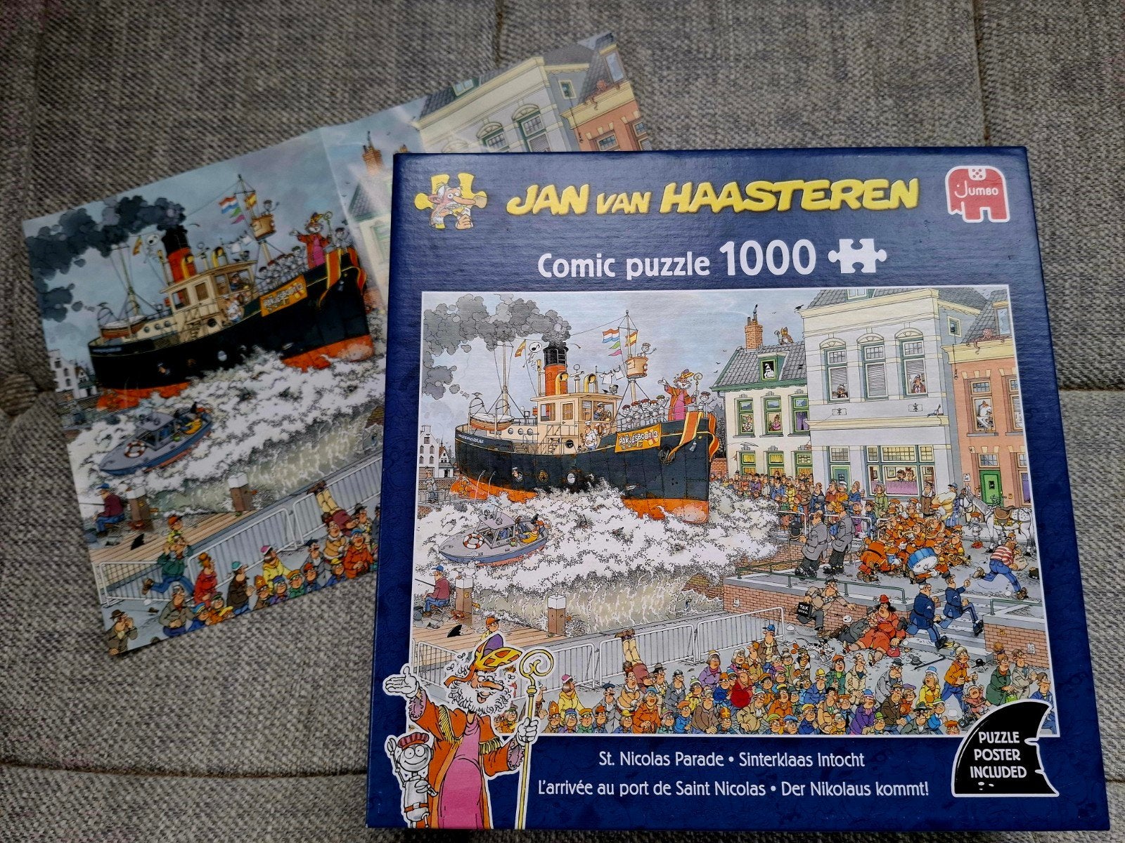 Puzzel Jan van Haasteren Sinterklaas Intocht 1000 stukjes, Ophalen, 500 t/m 1500 stukjes, Zo goed als nieuw, Legpuzzel