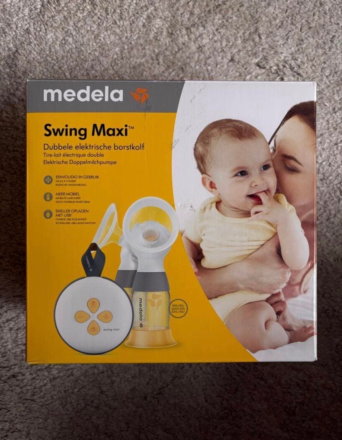 Medela Swing Maxi Dubbele Elektrische Borstkolf, Medela, Borstkolf, Ophalen of Verzenden, Zo goed als nieuw