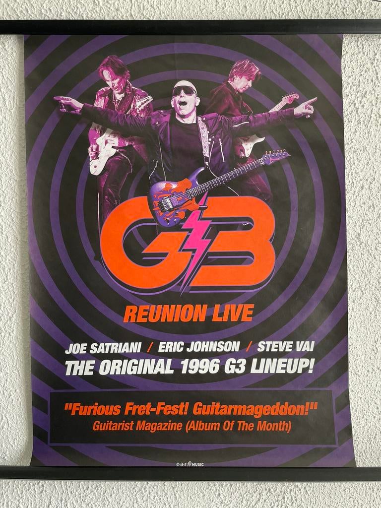 Poster ‘’ G3 ‘’ Reunion Live 42x59 cm, Ophalen of Verzenden, Zo goed als nieuw, Poster, Artwork of Schilderij