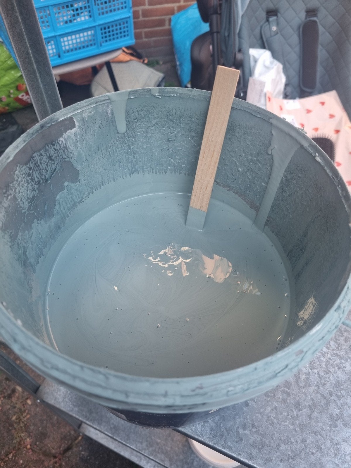 Groen/blauwe verf, Ophalen, Gebruikt, Verf, 20 liter of meer