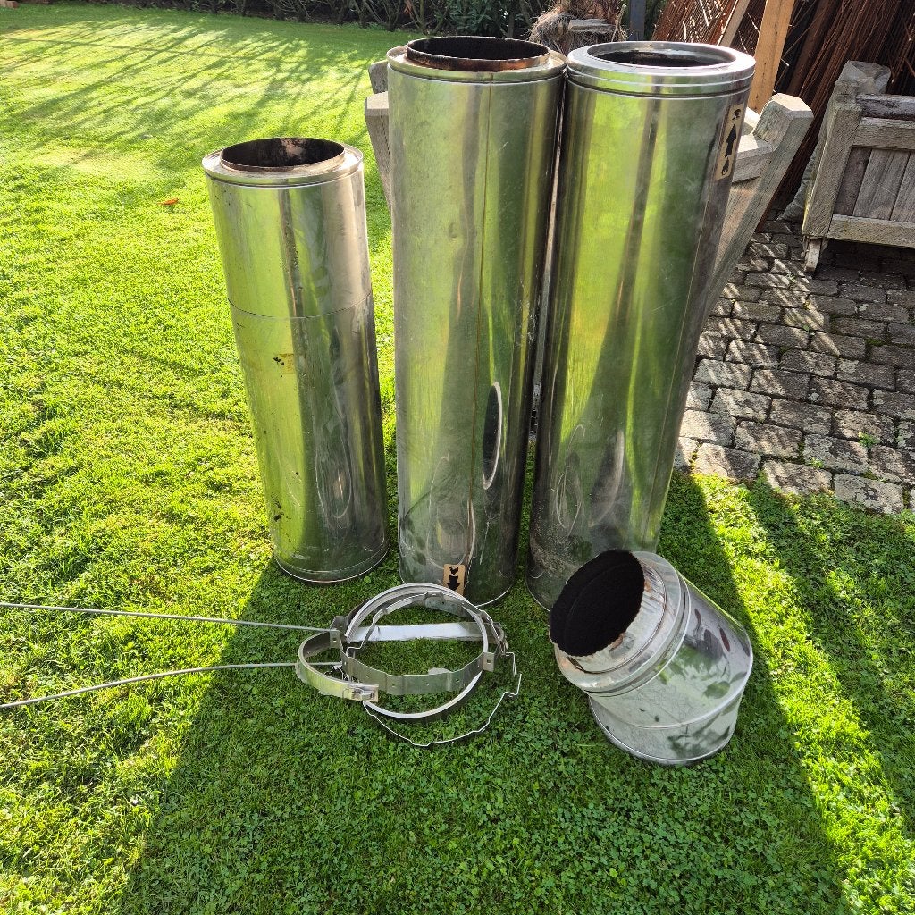 Dubbelwandige rookkanaal, Ophalen, Houtkachel, Zo goed als nieuw, Inbouw
