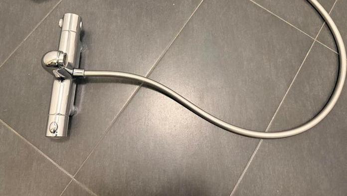 Hansgrohe badkraan met slang, Ophalen of Verzenden, Gebruikt, Chroom, Kraan