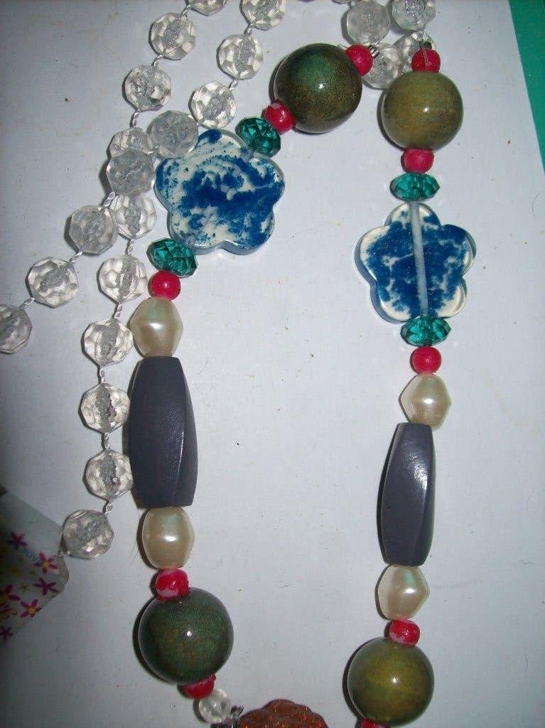 Ketting Mooie Stenen Kralen Kristal Meer kleur model, Sieraden, Tassen en Uiterlijk, Kettingen, Overige kleuren, Nieuw, Steen of Mineraal