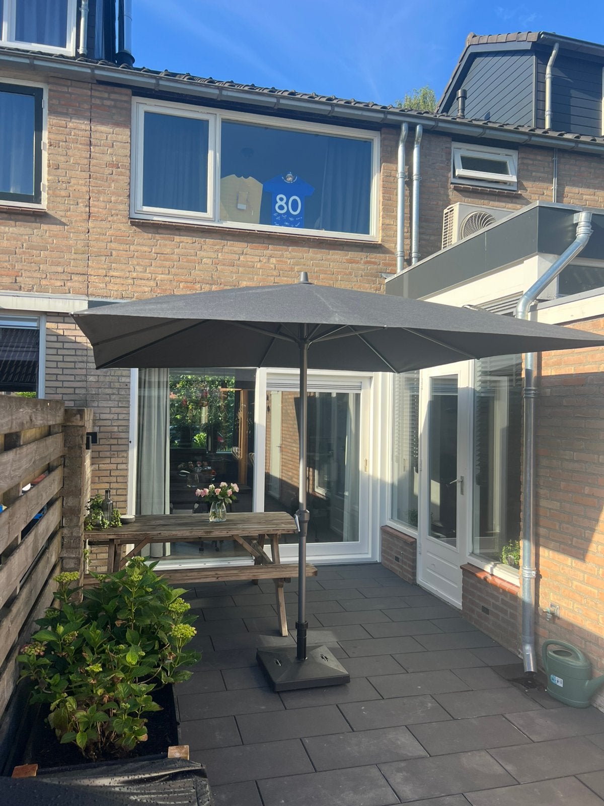 Parasol incl voet merk Life, Tuin en Terras, Parasols, Ophalen, Nieuw, 2 tot 3 meter, Waterdicht