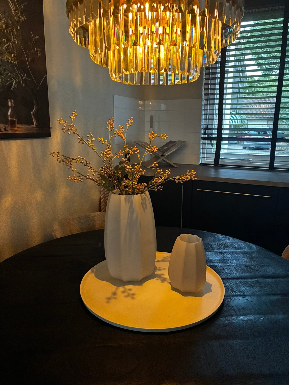Mooie light en living schaal incl windlichten, Huis en Inrichting, Woonaccessoires | Dienbladen, Ophalen of Verzenden, Gebruikt